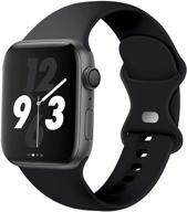 black silicone sport strap for apple watch 38mm 40mm, compatible with se series 6/5/4/3/2/1, replacement soft band for women men, s/m size logo