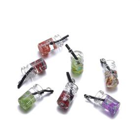 img 3 attached to 🍹 Set of 20 Small Glass Bottle Pendant Charms with Assorted Fruit Drink Cup Styles - Ideal for Necklace and Earring DIY Projects