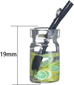 img 2 attached to 🍹 Set of 20 Small Glass Bottle Pendant Charms with Assorted Fruit Drink Cup Styles - Ideal for Necklace and Earring DIY Projects