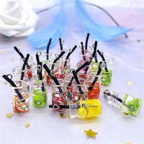 img 1 attached to 🍹 Set of 20 Small Glass Bottle Pendant Charms with Assorted Fruit Drink Cup Styles - Ideal for Necklace and Earring DIY Projects