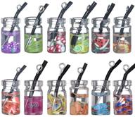 🍹 set of 20 small glass bottle pendant charms with assorted fruit drink cup styles - ideal for necklace and earring diy projects logo