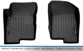 img 1 attached to 🔧 Enhanced MAXLINER Floor Mats Set in Black for 2007-2012 Dodge Caliber & 2007-2017 Jeep Patriot/Compass (Old Body Style)