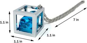 img 2 attached to 💎 Blue Diamond Cube Crystal Car Rear View Mirror Charms - Bling Car Accessories, Sun Catcher Hanging Ornament with Chain - Car Charm and Home Decor Ornament (Blue)