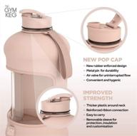 🏋️ the gym keg sports water bottle (2.2 l) - insulated half gallon with carry handle - big water jug for sports - large reusable water bottles for eco-friendly hydration - tritan bpa free plastic, leakproof (bare nude) логотип