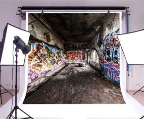 img 3 attached to 📸 LFEEY 8x8ft Graffiti Wall Backdrops for Photography - Underground, Subway, Dirty Grunge, Street Graffiti, Brick Wall - Punk Style Photoshoot Background for Kids, Adults - Portrait Backdrops - Photo Booth Studio Props