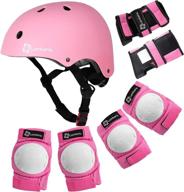 protective kids bike helmet with gear set: lamberia adjustable toddler 🚴 helmet with knee pads, elbow pads, and wrist guards for ages 3-8 logo