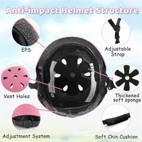 img 3 attached to Protective Kids Bike Helmet with Gear Set: Lamberia Adjustable Toddler 🚴 Helmet with Knee Pads, Elbow Pads, and Wrist Guards for Ages 3-8