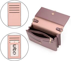 img 1 attached to 👜 UTO Crossbody Bags for Women: Genuine Leather Wallet - 5 Stylish Ways to Travel with Shoulder Bag, Clutch Purse, and Wristlet Strap
