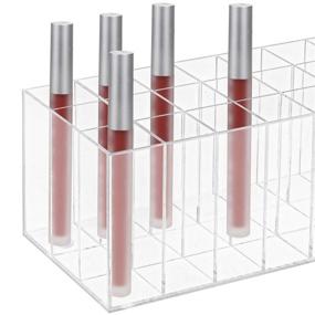 img 3 attached to 💄 Hedume Lip Gloss Holder Organizer - Acrylic Beauty Makeup Organizer with 24 Spaces for Lip Gloss and Lipstick - Display Case for Tall Lip Gloss / Lipstick Products