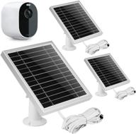 🔆 uyodm 3 pack solar panel for arlo essential spotlight: weather resistant with 16.5ft outdoor power charging cable and adjustable mount - silver logo