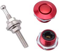 🔒 stetion quick release latch license plate lock clip - 1.25" aluminum alloy car hood pins lock kit for bumper hood license plate (red) logo