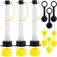 🔧 improved design flexible gas can spout replacement kit with gasket stopper, vent cap, and 2 screw collar caps – compatible for gott, rubbermaid, scepter old style water gas containers (pack of 3) logo