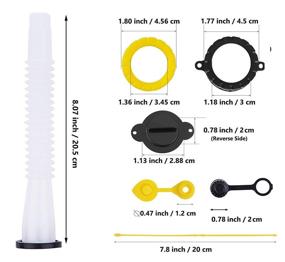 img 1 attached to 🔧 Improved Design Flexible Gas Can Spout Replacement Kit with Gasket Stopper, Vent Cap, and 2 Screw Collar Caps – Compatible for Gott, Rubbermaid, Scepter Old Style Water Gas Containers (Pack of 3)