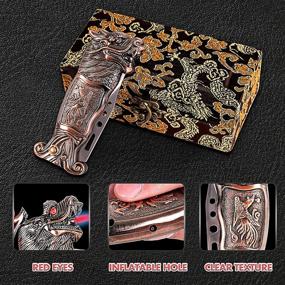 img 3 attached to 🔥 Jet Torch Lighter with Ejection Knife: Windproof Metal Dragon Design for Smoking, Camping, Sports, and Self-Defense—Perfect Gift in Honorable Box