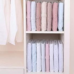 img 4 attached to 🔘 MEIC Translucent Folding Board Closet Organizer - Durable Plastic Laundry Folders for T-Shirts/Shirts/Skirts (Pack of 20)