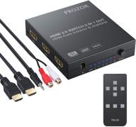 🔀 prozor 5x1 hdmi 2.0 switch with audio extractor: 4k/60hz yuv 4:4:4 hdr, hdmi to optical toslink spdif + analog 3.5mm headphone stereo audio converter logo