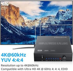 img 1 attached to 🔀 PROZOR 5x1 HDMI 2.0 Switch with Audio Extractor: 4K/60Hz YUV 4:4:4 HDR, HDMI to Optical TOSLINK SPDIF + Analog 3.5mm Headphone Stereo Audio Converter