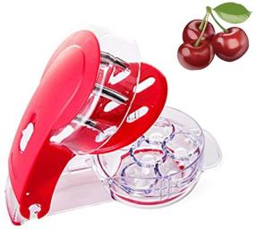 img 4 attached to 🍒 Yillsen Cherry Pitter Stoner & Olive Tool - Efficient 6 Cherries Seed Remover - Vibrant Red