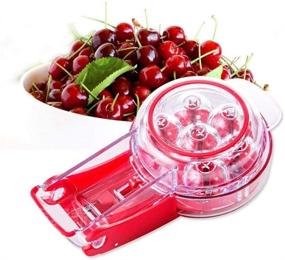 img 3 attached to 🍒 Yillsen Cherry Pitter Stoner & Olive Tool - Efficient 6 Cherries Seed Remover - Vibrant Red