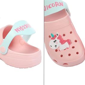 img 3 attached to Toddler Unicorn Slippers Non Slip Lightweight Boys' Shoes ~ Clogs & Mules