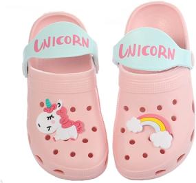 img 4 attached to Toddler Unicorn Slippers Non Slip Lightweight Boys' Shoes ~ Clogs & Mules