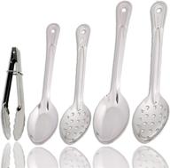 🍴 stainless steel serving spoons and tongs set логотип