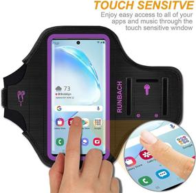 img 2 attached to RUNBACH Galaxy Note 10+ Armband: Sweatproof Sportband with Fingerprint Touch, Key Holder & Card Slot - Purple