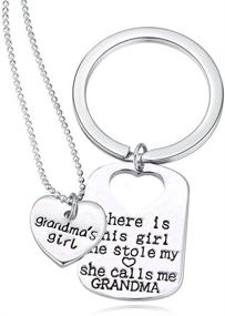 img 4 attached to Luvalti Necklace Keychain Set Granddaughter