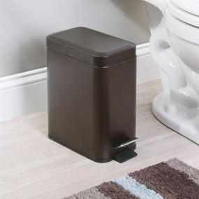 img 3 attached to MDesign Rectangular Wastebasket Container Bathroom Bath