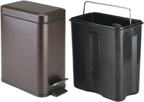 img 1 attached to MDesign Rectangular Wastebasket Container Bathroom Bath