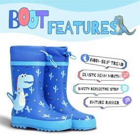 img 3 attached to Gparllord Todder Kids Rain Boots: Cute Printed, Easy Pull On, Waterproof Boots for Boys and Girls
