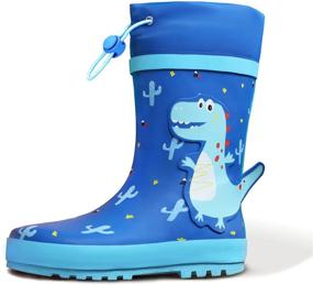 img 4 attached to Gparllord Todder Kids Rain Boots: Cute Printed, Easy Pull On, Waterproof Boots for Boys and Girls