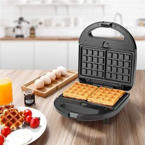 img 2 attached to 🥪 750-Watt U/B 3-in-1 Sandwich Maker, Waffle Maker, and Sandwich Grill with Detachable Non-stick Coating – Black, LED Indicator Lights, Cool Touch Handle, Anti-Skid Feet, Easy to Clean