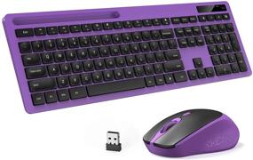 img 4 attached to 🔮 seenda Wireless Keyboard and Mouse Combo - Full-Size, Silent USB 2.4GHz Combo with Phone Holder - Purple