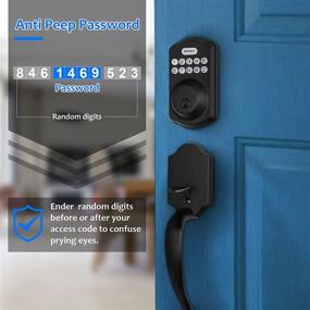 img 3 attached to 🔒 REVOLO Electronic Keypad Deadbolt with Keyless Entry and Auto Lock - Handle Included | Front Door Handle Sets | Anti-Peeking Password
