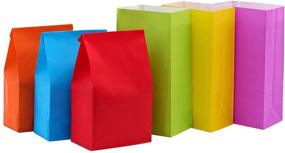 img 4 attached to 🌈 30 Small Colored Paper Gift Bags Variety Pack – Rainbow Party Favor Bags (Assorted Colors, No Handle)