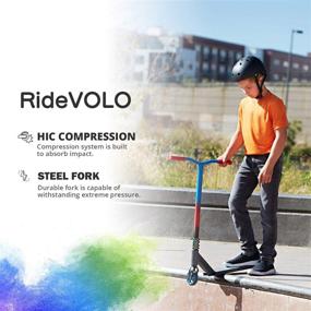 img 1 attached to 🛴 Explore the RideVOLO T02/T03 Pro Stunt Scooter: Intermediate Trick Scooter for 8 Years and Up with Rainbow Chrome Clamp, HIC Compression System, and 110mm Aluminum Core Wheel