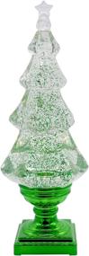 img 4 attached to 🎄 Eldnacele Musical 14-Inch Light-up Christmas Tree Snow Globe with Glittering Water, Clear Acrylic, USB Line, and 6-Hour Timer for Festive Home Decoration