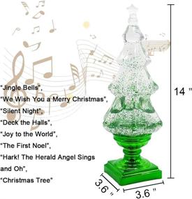 img 2 attached to 🎄 Eldnacele Musical 14-Inch Light-up Christmas Tree Snow Globe with Glittering Water, Clear Acrylic, USB Line, and 6-Hour Timer for Festive Home Decoration