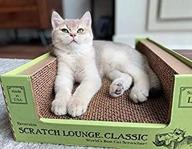 enhanced scratch lounge cardboard cat scratcher - extended durability, outlasting conventional options - larger size with reversible floor logo