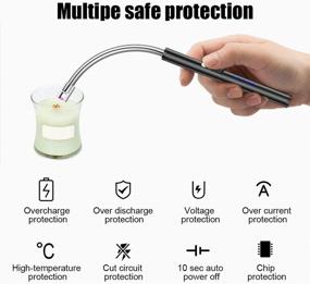 img 1 attached to 🔥 360° Flexible Neck Rechargeable Electric Arc Candle Lighter with LED Indicator - Ideal for Camping, Cooking, BBQs, Fireworks