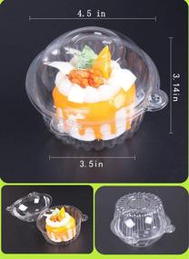 img 1 attached to Clear Plastic Dome Single Cupcake Carrier - Individual Cupcake Holder Muffin Container Cases Boxes Cups (Pack of 50)