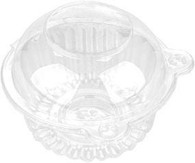 img 4 attached to Clear Plastic Dome Single Cupcake Carrier - Individual Cupcake Holder Muffin Container Cases Boxes Cups (Pack of 50)