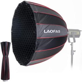 img 4 attached to LAOFAS U90 - 35,4-дюймовый глубокий параболический зонтик-студийная мягкая коробка с креплением Боуэнс: быстрая складная установка для Aputure 120D II, Godox SL60W и других.
