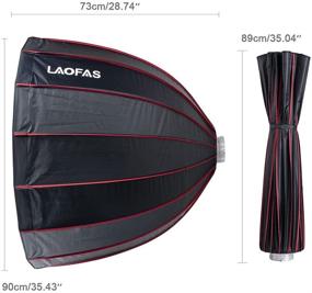 img 3 attached to LAOFAS U90 - 35,4-дюймовый глубокий параболический зонтик-студийная мягкая коробка с креплением Боуэнс: быстрая складная установка для Aputure 120D II, Godox SL60W и других.