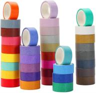 vibrant rainbow washi masking tape set - 60 rolls, 15mm wide, for crafts, journals, planners, scrapbooking, wrapping logo