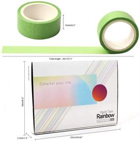 img 3 attached to Vibrant Rainbow Washi Masking Tape Set - 60 Rolls, 15mm Wide, for Crafts, Journals, Planners, Scrapbooking, Wrapping