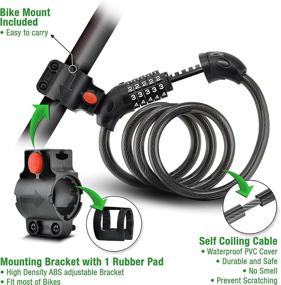 img 3 attached to 🔒 Bb Bb 5-Digit Combination Bike Cable Lock with Repair Tool Set and Bell - Strong and Sturdy Bicycle Keyless Lock with Easy-to-Use Bike Lock Cable and Mounting Bracket