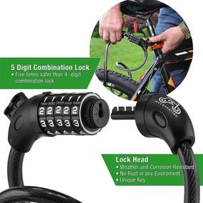 img 2 attached to 🔒 Bb Bb 5-Digit Combination Bike Cable Lock with Repair Tool Set and Bell - Strong and Sturdy Bicycle Keyless Lock with Easy-to-Use Bike Lock Cable and Mounting Bracket