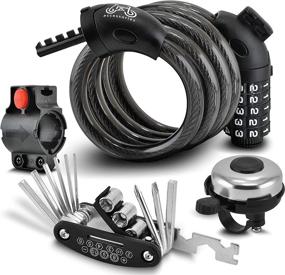 img 4 attached to 🔒 Bb Bb 5-Digit Combination Bike Cable Lock with Repair Tool Set and Bell - Strong and Sturdy Bicycle Keyless Lock with Easy-to-Use Bike Lock Cable and Mounting Bracket